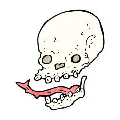 cartoon spooky skull N219