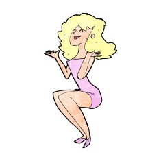 cartoon attractive woman sitting N13