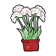 cartoon flowers in pot N26