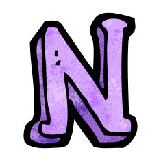 Cartoon Letter N N23