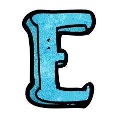cartoon letter e N18