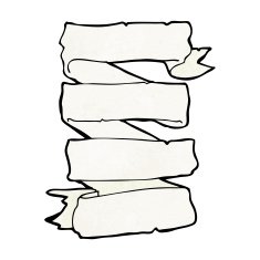 cartoon heraldic scroll banner N13