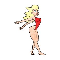cartoon sexy woman in swimsuit N13