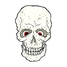 cartoon spooky skull N220