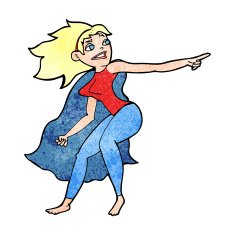 cartoon superhero woman pointing N13