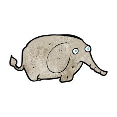cartoon sad little elephant N11