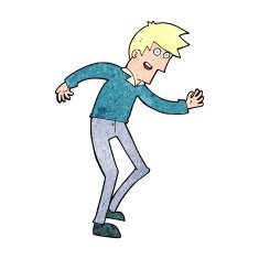 cartoon happy man dancing N43