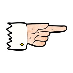 cartoon pointing hand symbol N13