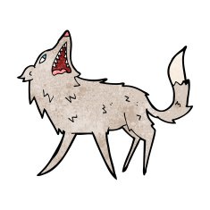 cartoon snapping wolf N8