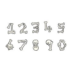cartoon bone numbers N8
