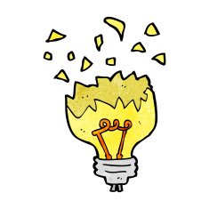 cartoon light bulb exploding N4