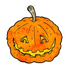 cartoon grinning pumpkin N12