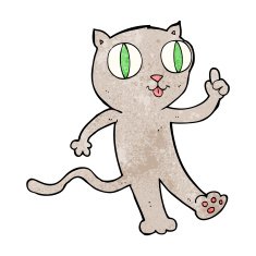 cartoon cat with idea N8
