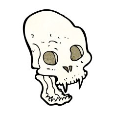 cartoon spooky vampire skull N12