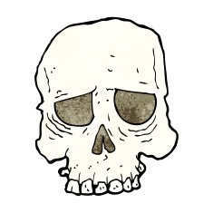 cartoon spooky skull N221