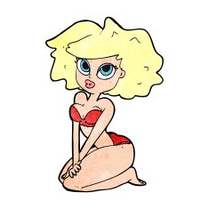 cartoon woman wearing bikini N11