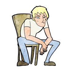 cartoon dejected man N12