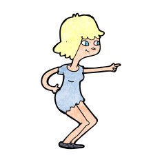 Cartoon Girl Pointing N39
