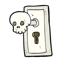 cartoon spooky door knob N12