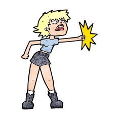 cartoon woman punching N12