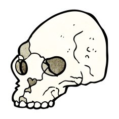 cartoon spooky skull N222
