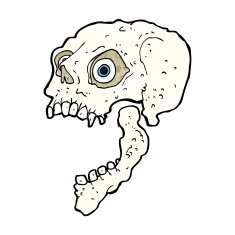 cartoon scary skull N36