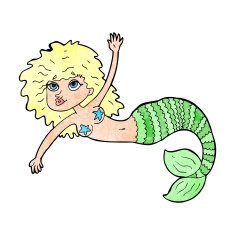 cartoon pretty mermaid N44