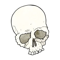cartoon spooky old skull N8