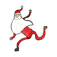 cartoon running santa N15