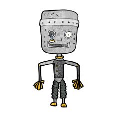 cartoon old robot N17