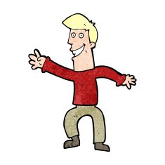 cartoon happy man dancing N44