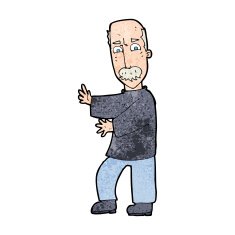 cartoon angry old man N186