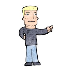 Cartoon Man Pointing N259
