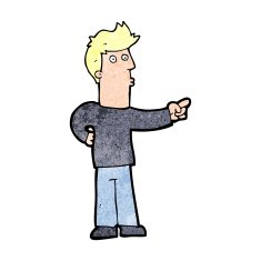cartoon curious man pointing N12