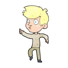 cartoon pointing boy N38