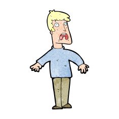 cartoon terrified man N353