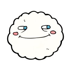 cartoon happy cloud N16