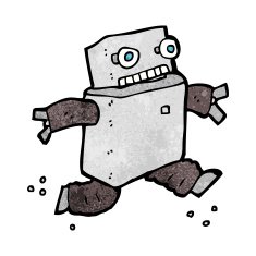 cartoon running robot N11