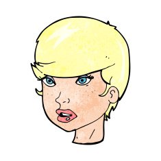 cartoon pretty female face N119