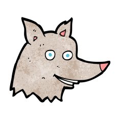 Cartoon Wolf Head N35