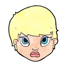 cartoon sulking woman N12