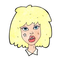 cartoon woman with bruised face N9