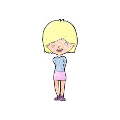 cartoon friendly woman N84