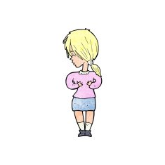 cartoon shy woman N62