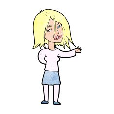 cartoon unhappy woman N12