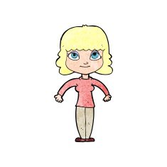 cartoon woman shrugging shoulders N600
