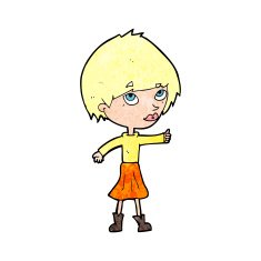 cartoon woman giving thumbs up symbol N80