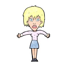cartoon shocked woman N122