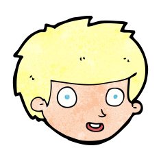 cartoon happy boy's face N24