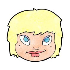 cartoon female face N182